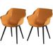 Hartman Sophie Studio tuinstoel - 2 stuks - zwart frame - oranje