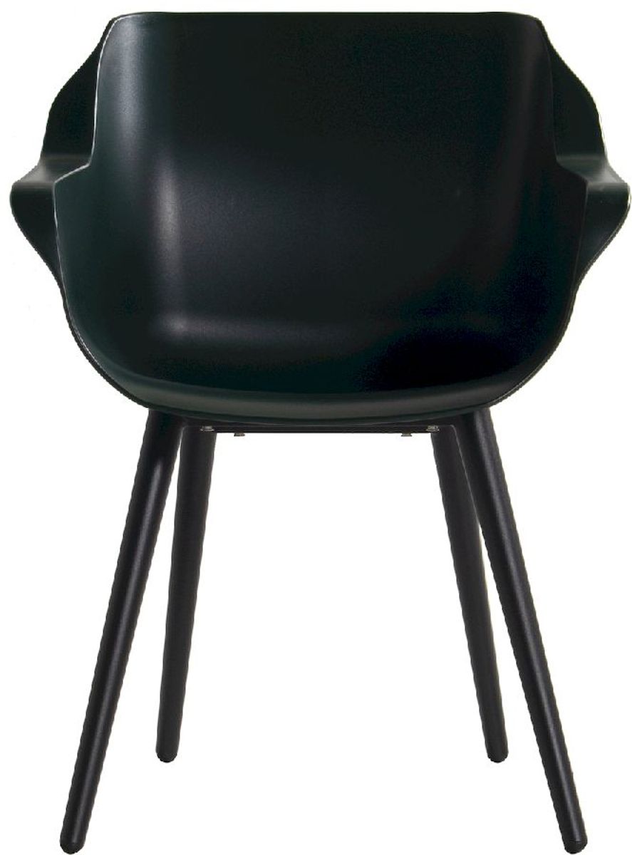 Hartman Sophie Studio tuinstoel - 2 stuks - zwart frame - donkergroen - voorkant