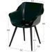 Hartman Sophie Studio tuinstoel - 2 stuks - zwart frame - donkergroen - afmetingen