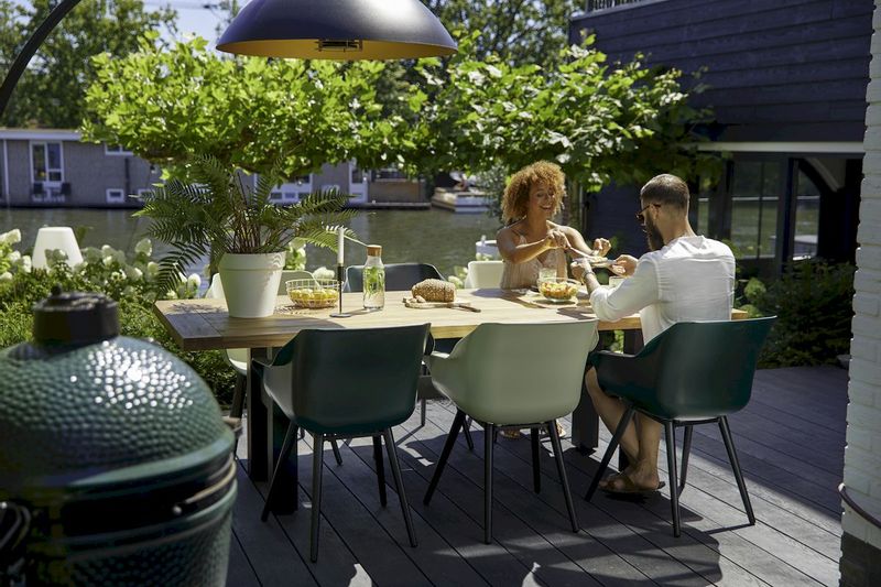 Hartman Sophie Studio tuinstoel - 2 stuks - zwart frame - donkergroen