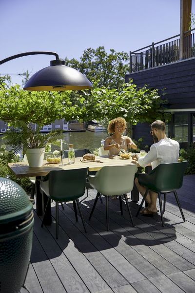 Hartman Sophie Studio tuinstoel - 2 stuks - zwart frame - donkergroen