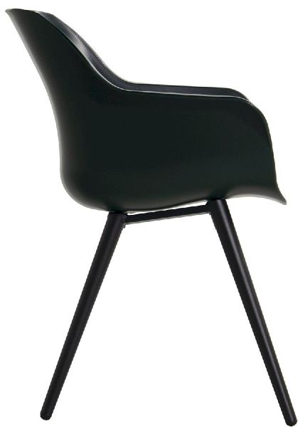 Hartman Sophie Studio tuinstoel - 2 stuks - zwart frame - donkergroen - zijkant