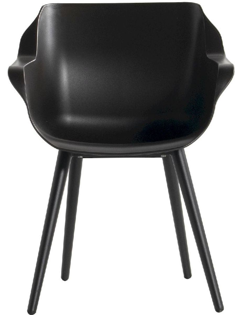 Hartman Sophie Studio tuinstoel - 2 stuks - zwart frame - bruin - voorkant