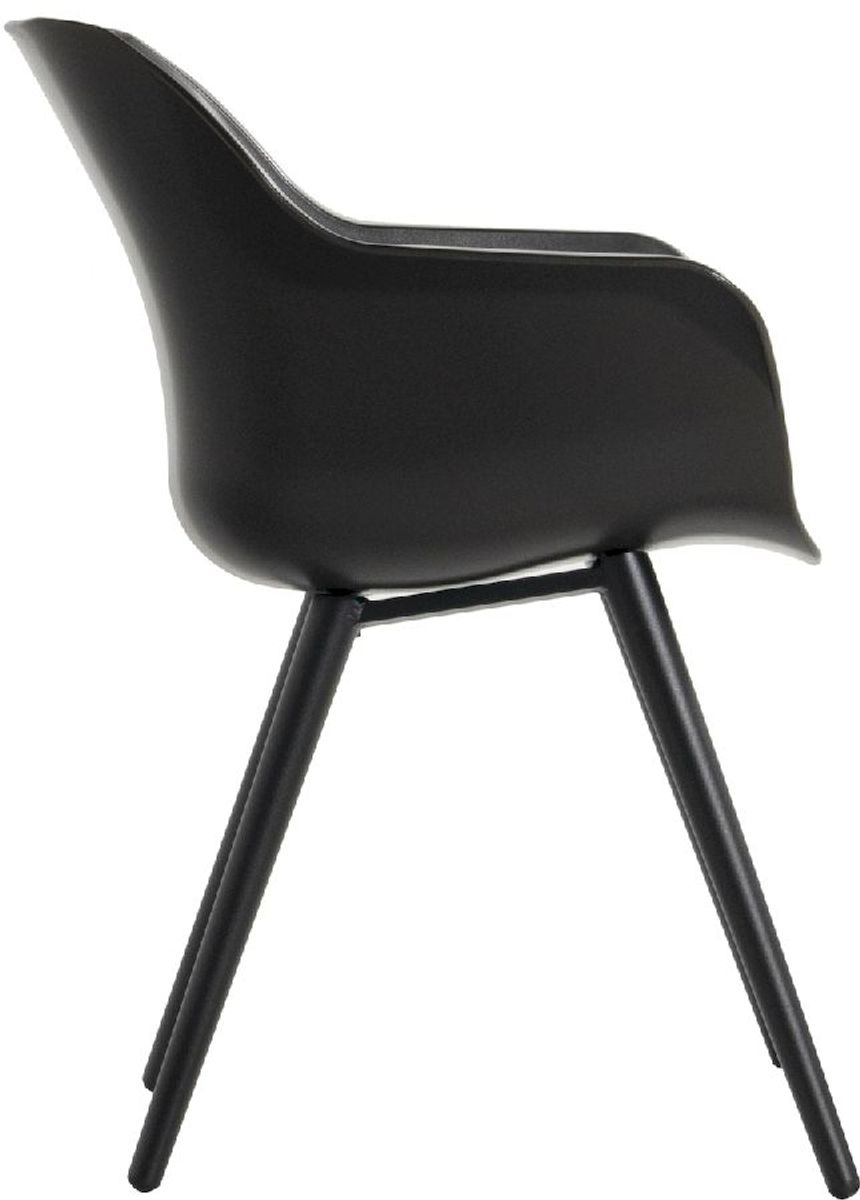 Hartman Sophie Studio tuinstoel - 2 stuks - zwart frame - bruin - zijkant