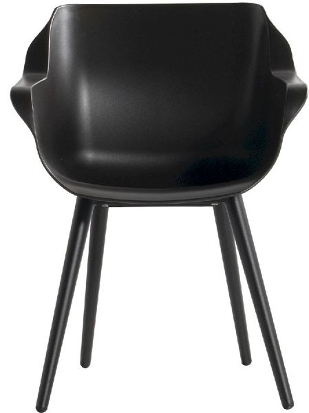 Hartman Sophie Studio tuinstoel - 2 stuks - zwart frame - bruin - voorkant