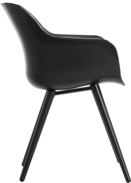 Hartman Sophie Studio tuinstoel - 2 stuks - zwart frame - bruin - zijkant