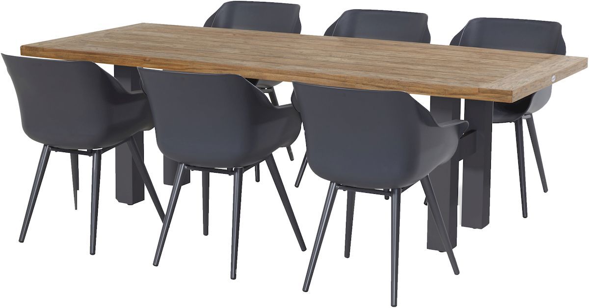 Hartman Sophie Studio tuinstoel - 2 stuks - antraciet frame - antraciet - set van set met tuintafel