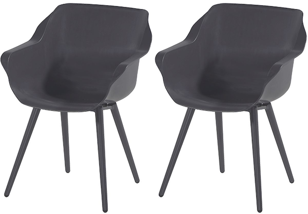 Hartman Sophie Studio tuinstoel - 2 stuks - antraciet frame - antraciet