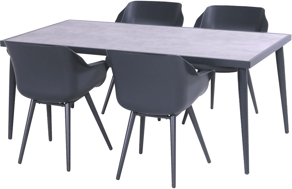 Hartman Sophie Studio tuinstoel - 2 stuks - antraciet frame - antraciet - set van 4 aan tuintafel