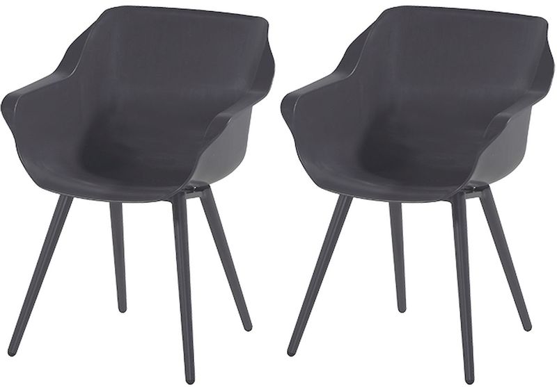 Hartman Sophie Studio tuinstoel - 2 stuks - antraciet frame - antraciet