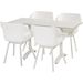 Hartman Sophie Element tuinstoel - 2 stuks - wit frame - wit - set van 4 met witte tuintafel