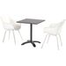Hartman Sophie Element tuinstoel - 2 stuks - wit frame - wit - set van 2 met tuintafel