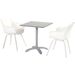 Hartman Sophie Element tuinstoel - 2 stuks - wit frame - wit - set van 2 met grijze tuintafel