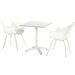 Hartman Sophie Element tuinstoel - 2 stuks - wit frame - wit - set van 2 met witte tuintafel