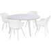 Hartman Sophie Element tuinstoel - 2 stuks - wit frame - wit - set van 4 met ronde tuintafel
