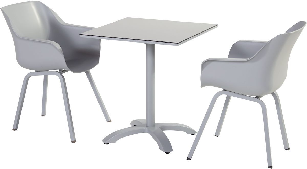 Hartman Sophie Element tuinstoel - 2 stuks - grijs frame - grijs - set van 2 met tuintafel