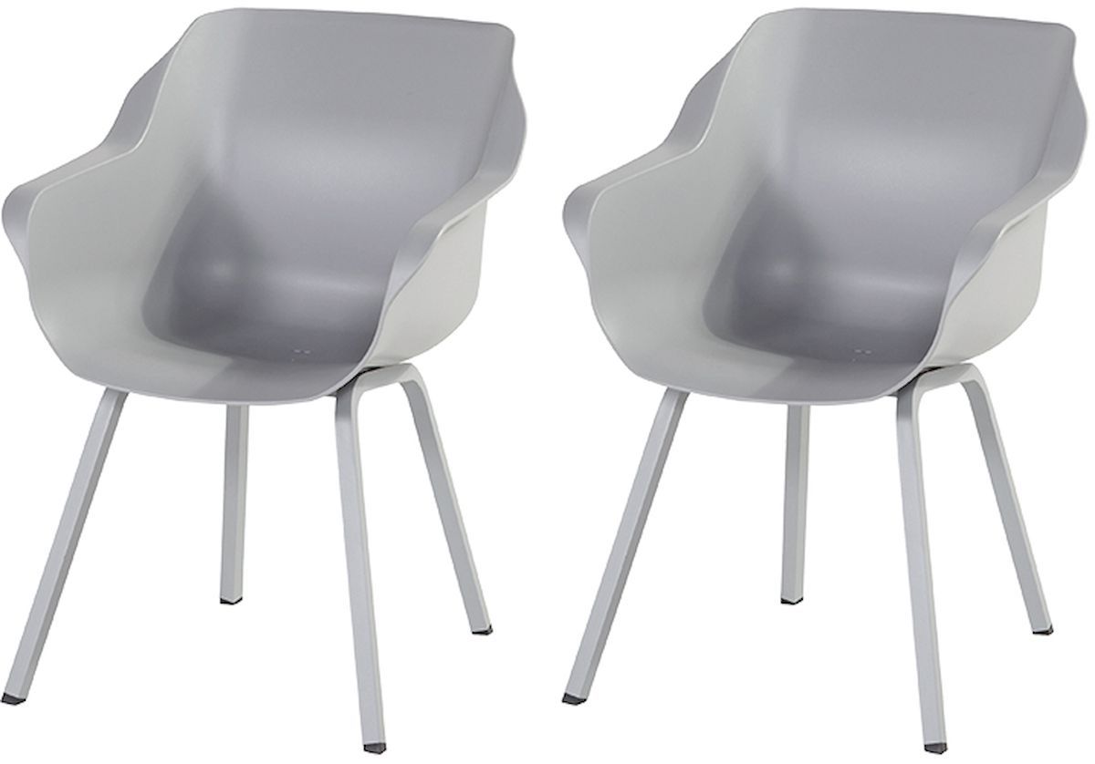 Hartman Sophie Element tuinstoel - 2 stuks - grijs frame - grijs