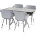 Hartman Sophie Element tuinstoel - 2 stuks - grijs frame - grijs - set van 4 met tuintafel