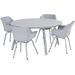 Hartman Sophie Element tuinstoel - 2 stuks - grijs frame - grijs - set van 4 met ronde tuintafel