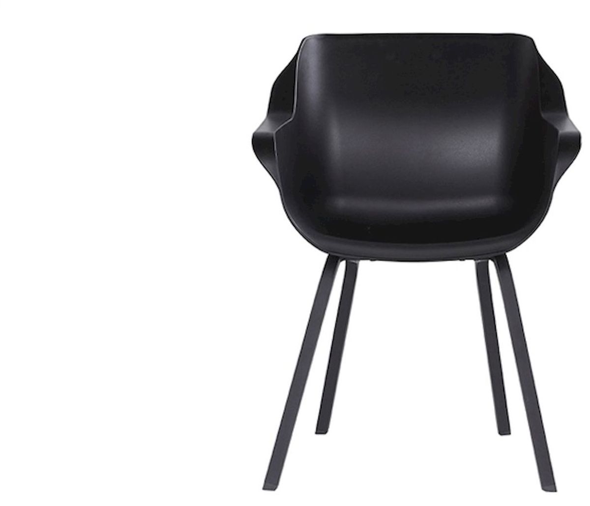 Hartman Sophie Element tuinstoel - 2 stuks - zwart frame - zwart - voorkant