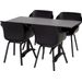 Hartman Sophie Element tuinstoel - 2 stuks - zwart frame - zwart - set van 4 met tuintafel