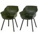 Hartman Sophie Element tuinstoel - 2 stuks - zwart frame - groen