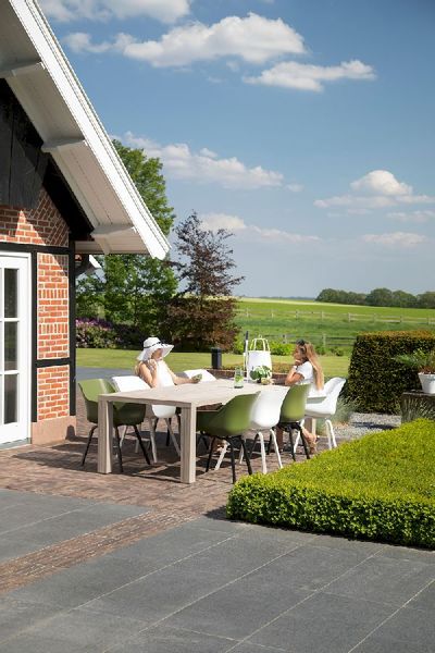 Hartman Sophie Element tuinstoel - 2 stuks - zwart frame - groen