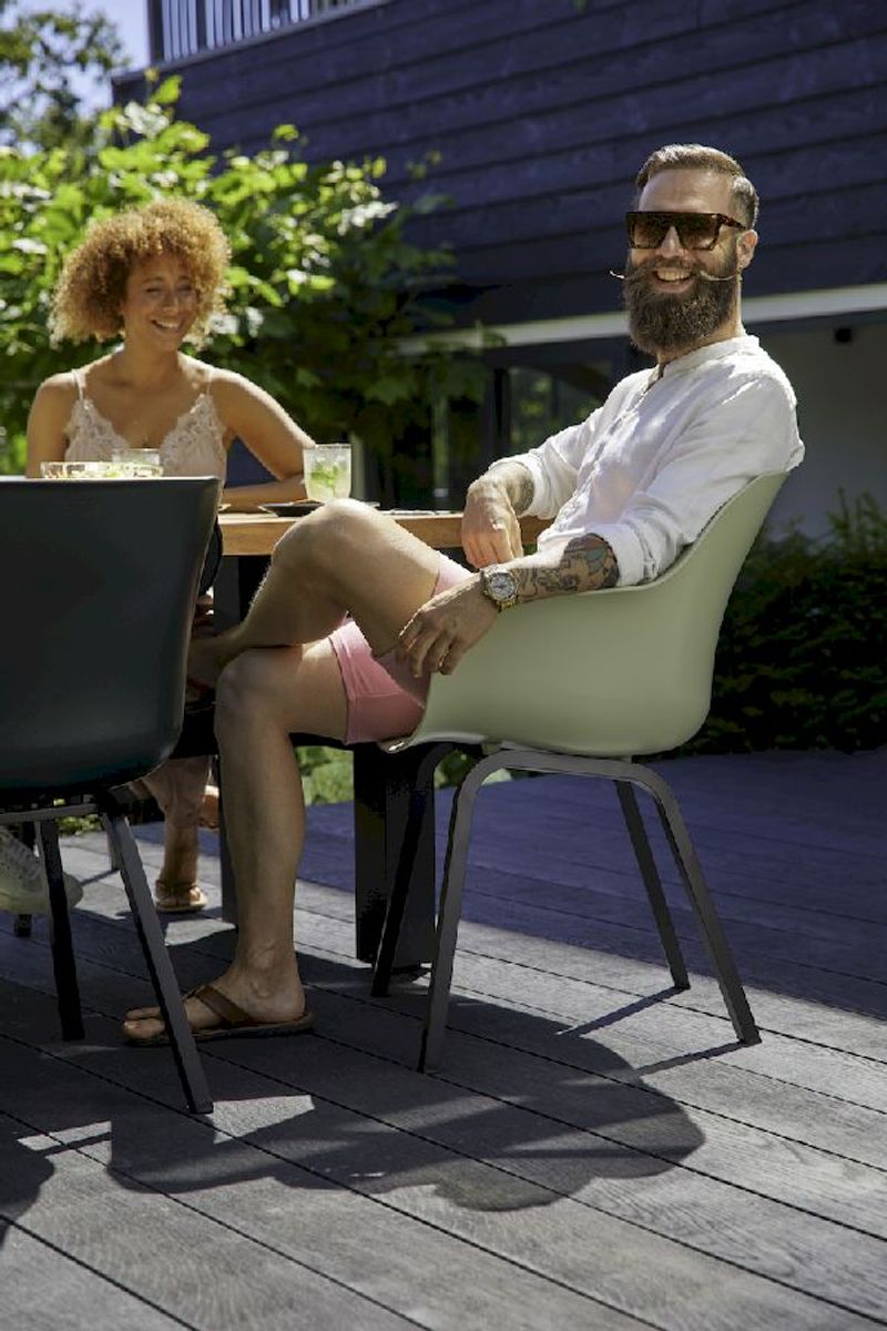 Hartman Sophie Element tuinstoel - 2 stuks - zwart frame - mintgroen