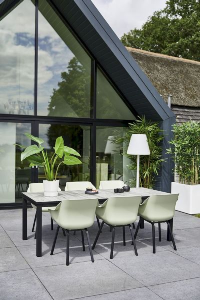 Hartman Sophie Element tuinstoel - 2 stuks - zwart frame - mintgroen