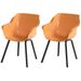 Hartman Sophie Element tuinstoel - 2 stuks - zwart frame - oranje
