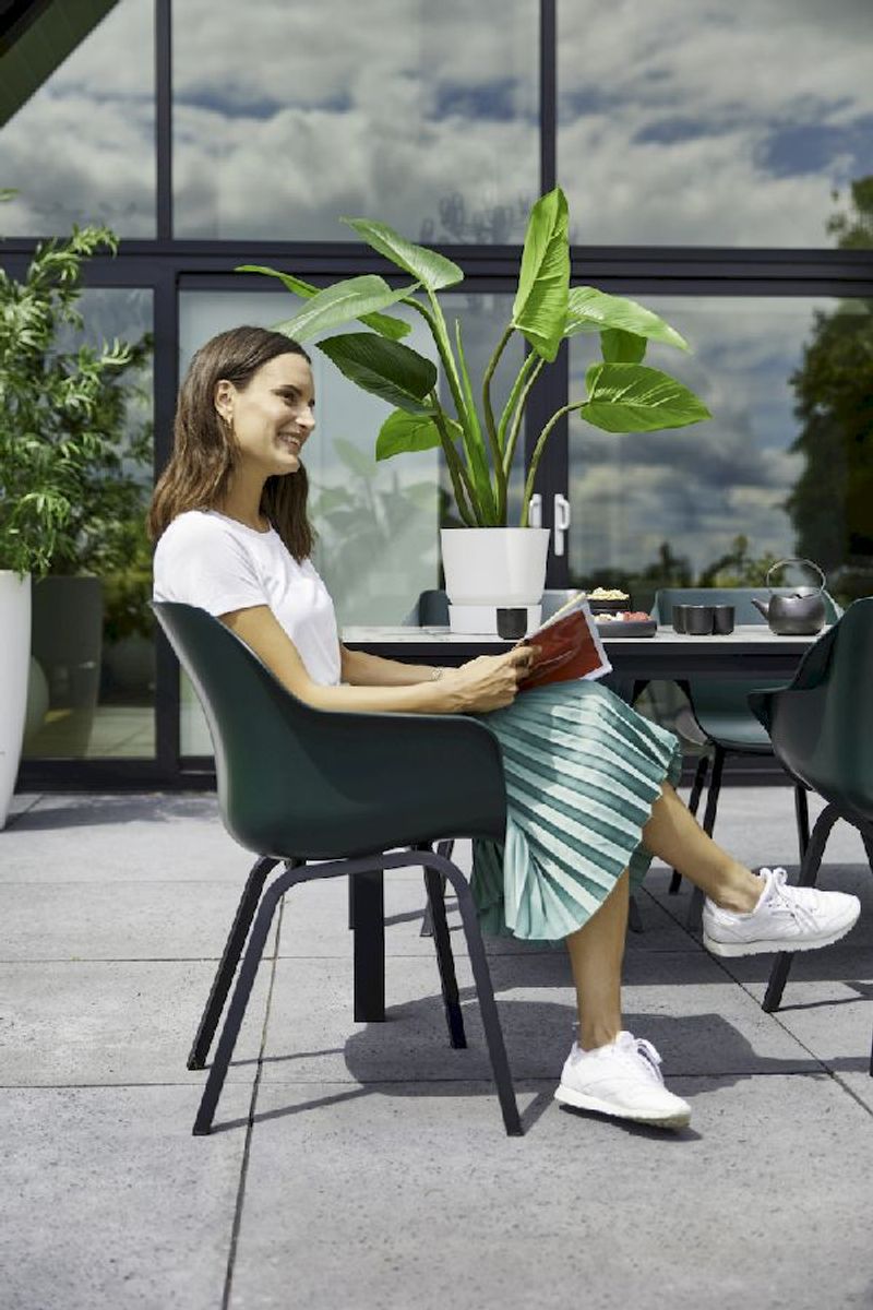 Hartman Sophie Element tuinstoel - 2 stuks - zwart frame - donkergroen