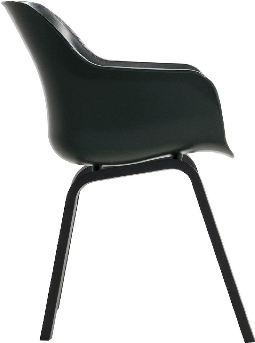 Hartman Sophie Element tuinstoel - 2 stuks - zwart frame - donkergroen - zijkant