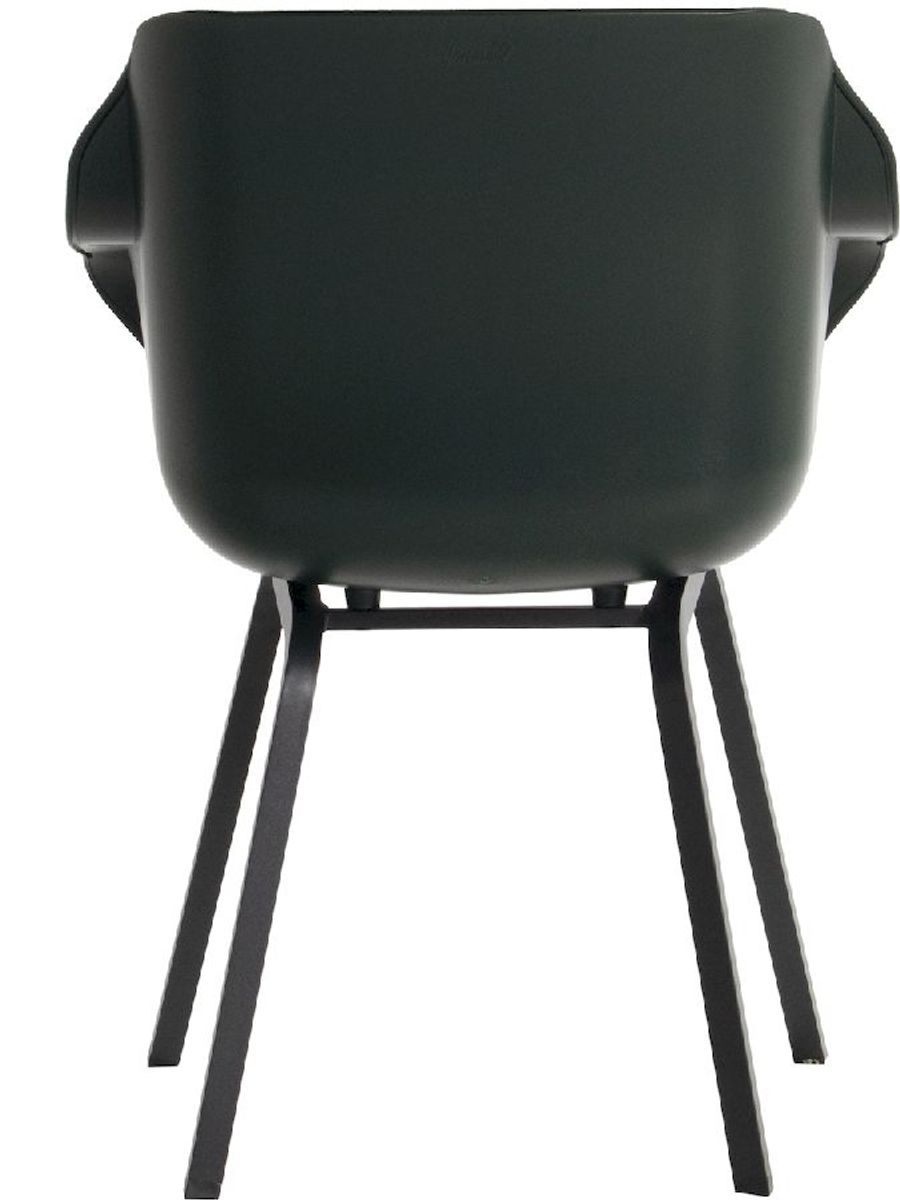 Hartman Sophie Element tuinstoel - 2 stuks - zwart frame - donkergroen - achterkant