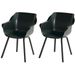 Hartman Sophie Element tuinstoel - 2 stuks - zwart frame - donkergroen