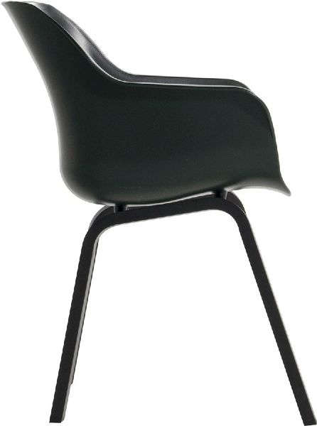 Hartman Sophie Element tuinstoel - 2 stuks - zwart frame - donkergroen - zijkant