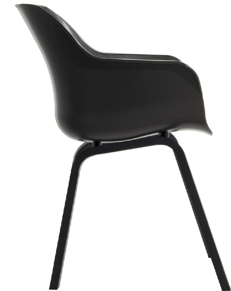 Hartman Sophie Element tuinstoel - 2 stuks - zwart frame - bruin - zijkant