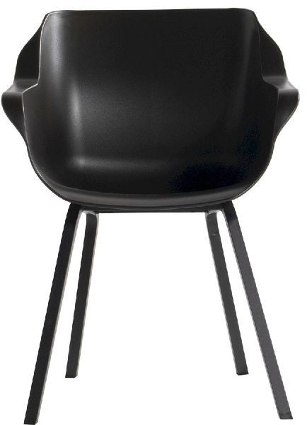 Hartman Sophie Element tuinstoel - 2 stuks - zwart frame - bruin - voorkant