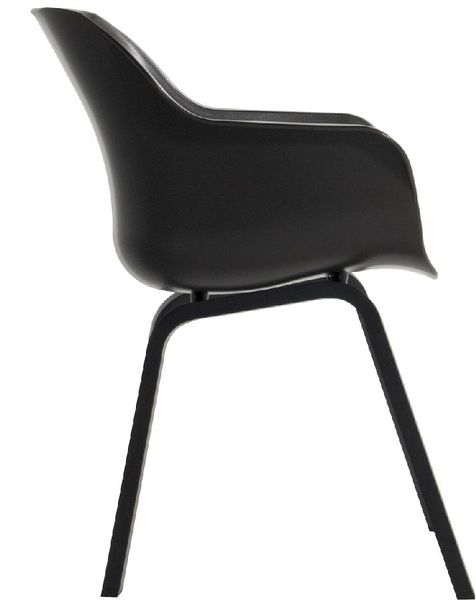 Hartman Sophie Element tuinstoel - 2 stuks - zwart frame - bruin - zijkant