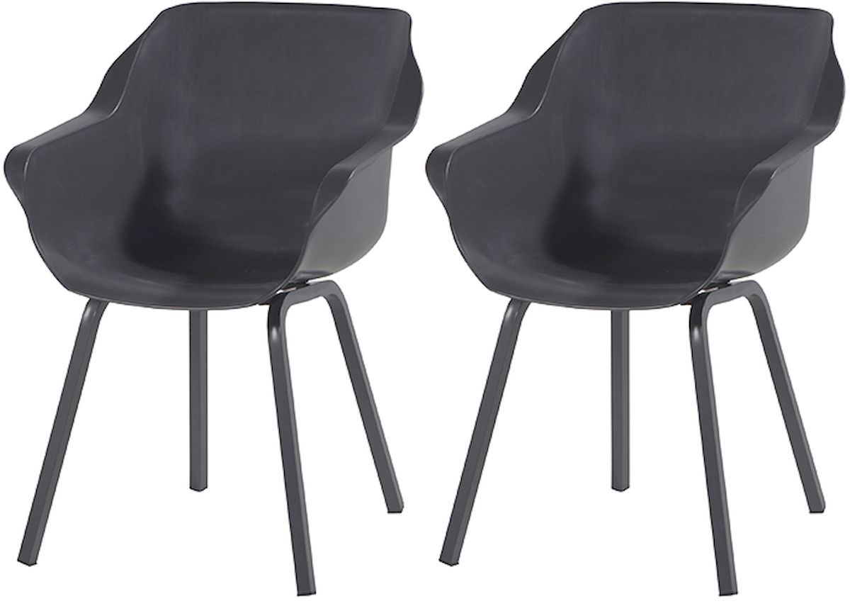 Hartman Sophie Element tuinstoel - 2 stuks - antraciet frame - antraciet