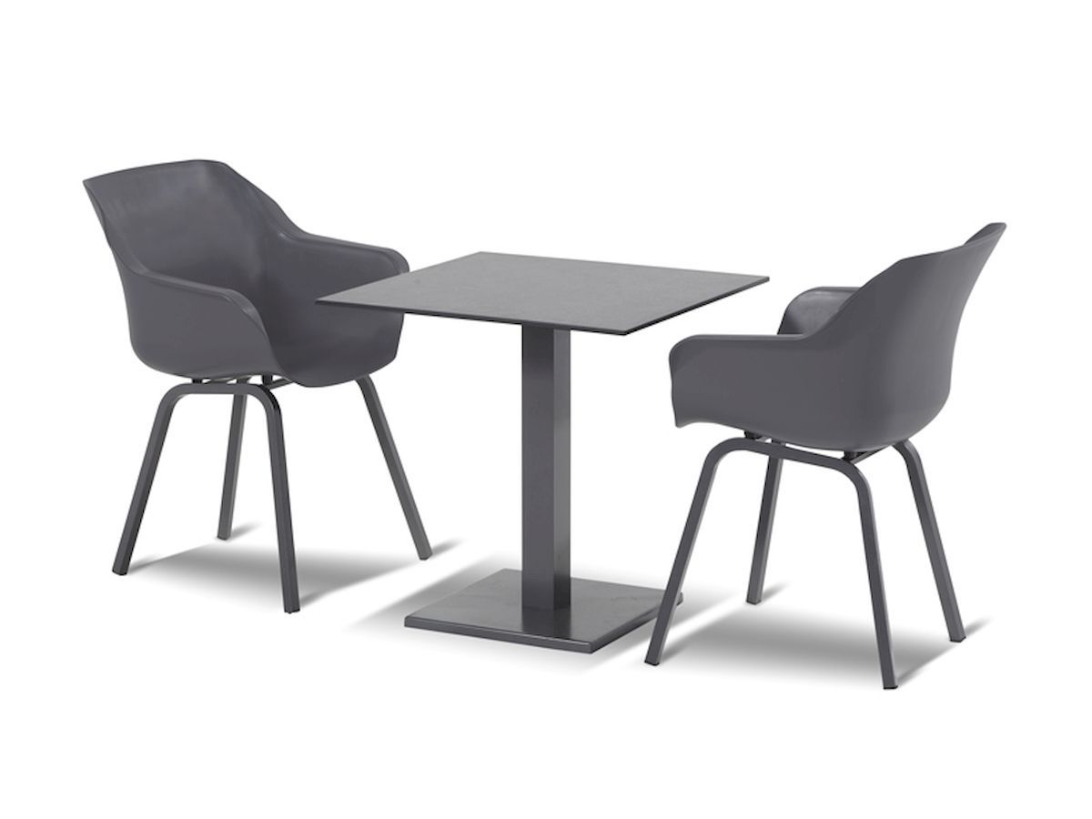Hartman Sophie Element tuinstoel - 2 stuks - antraciet frame - antraciet - set van 2 met tuintafel
