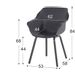 Hartman Sophie Element tuinstoel - 2 stuks - antraciet frame - antraciet - afmetingen