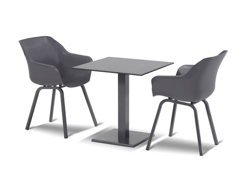 Hartman Sophie Element tuinstoel - 2 stuks - antraciet frame - antraciet - set van 2 met tuintafel