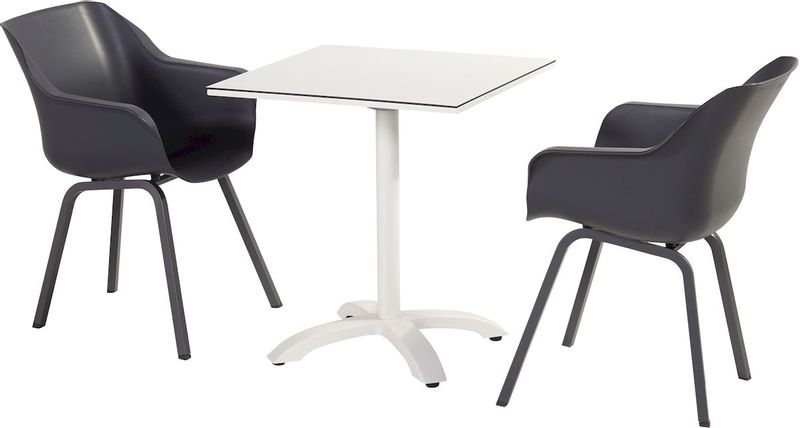 Hartman Sophie Element tuinstoel - 2 stuks - antraciet frame - antraciet - set van 2 met tuintafel