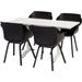 Hartman Green Valley Element tuinstoel - 2 stuks - zwart - set van 4 met witte tuintafel