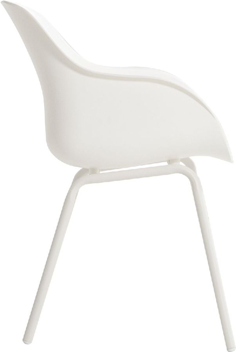 Hartman Sophie Rondo Elegance tuinstoel - 2 stuks - wit frame - wit - zijkant