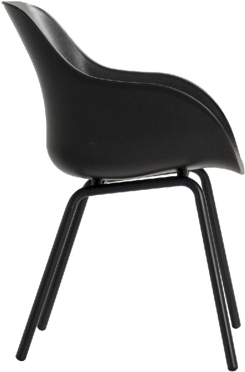 Hartman Sophie Rondo Elegance tuinstoel - 2 stuks - zwart frame - zwart - zijkant