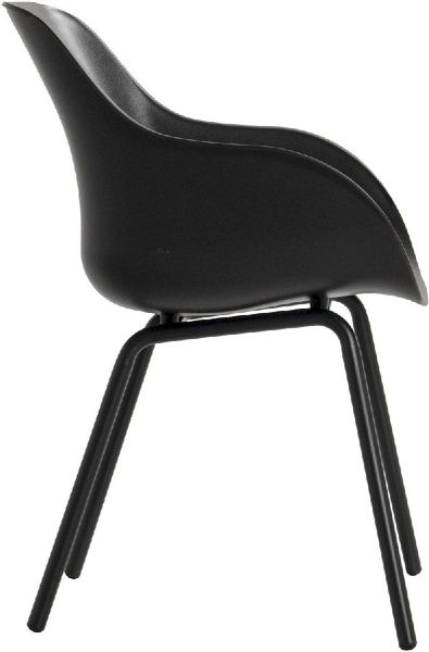 Hartman Sophie Rondo Elegance tuinstoel - 2 stuks - zwart frame - zwart - zijkant