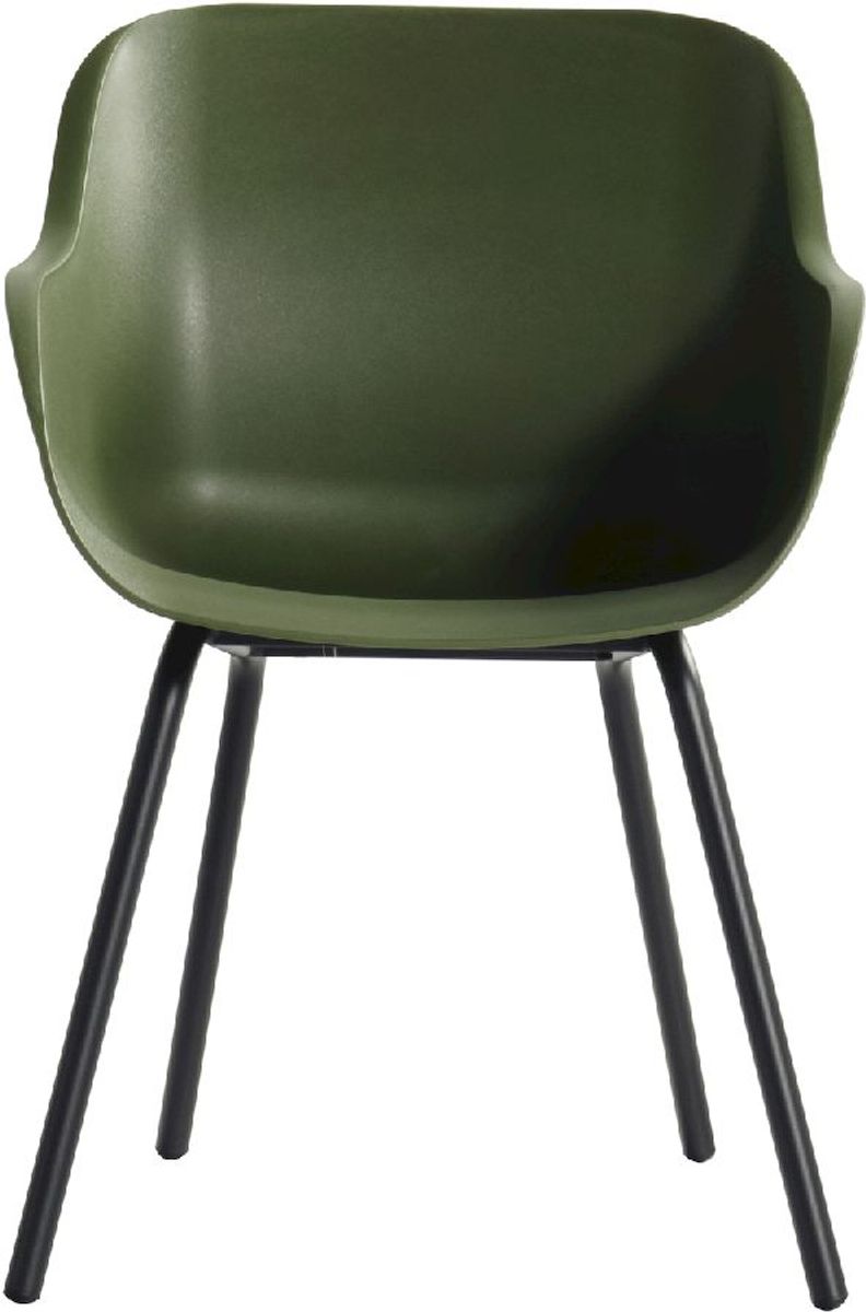 Hartman Sophie Rondo Elegance tuinstoel - 2 stuks - zwart frame - groen - voorkant