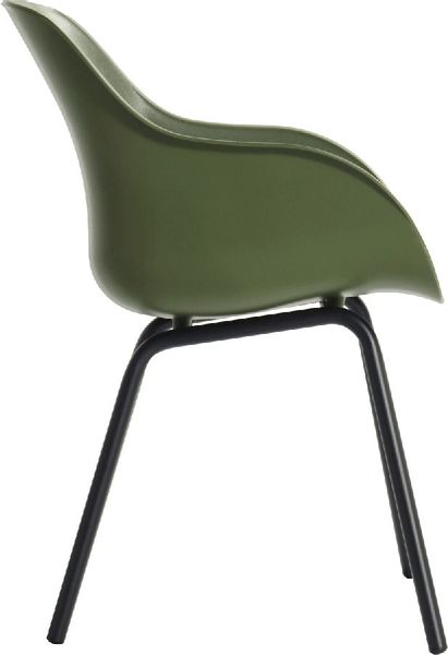 Hartman Sophie Rondo Elegance tuinstoel - 2 stuks - zwart frame - groen - zijkant