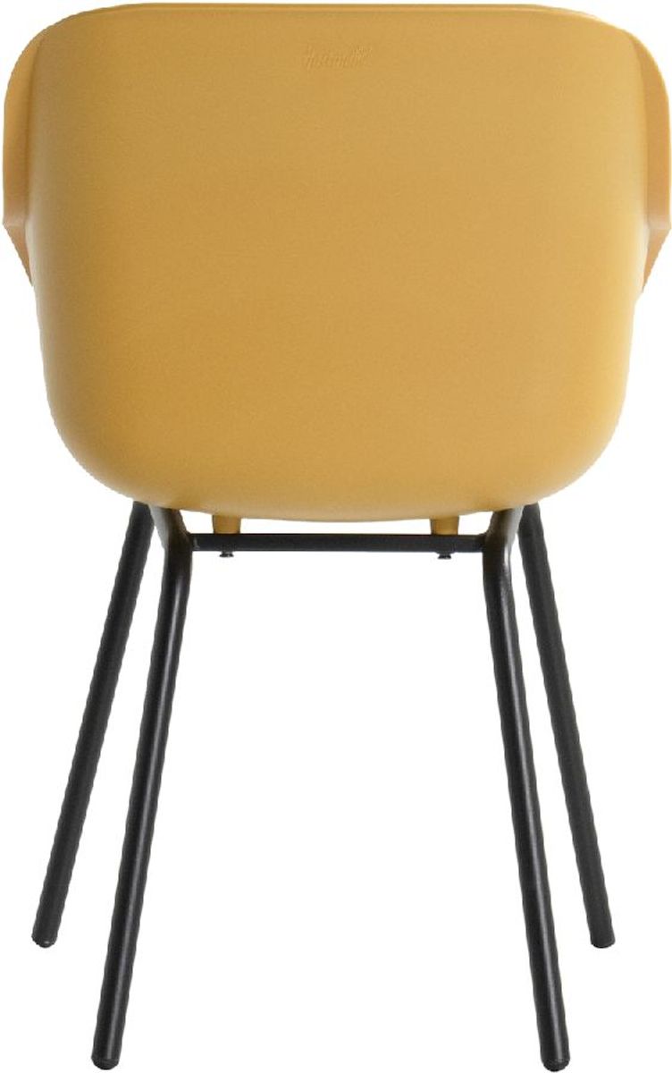Hartman Sophie Rondo Elegance tuinstoel - 2 stuks - zwart frame - geel - achterkant